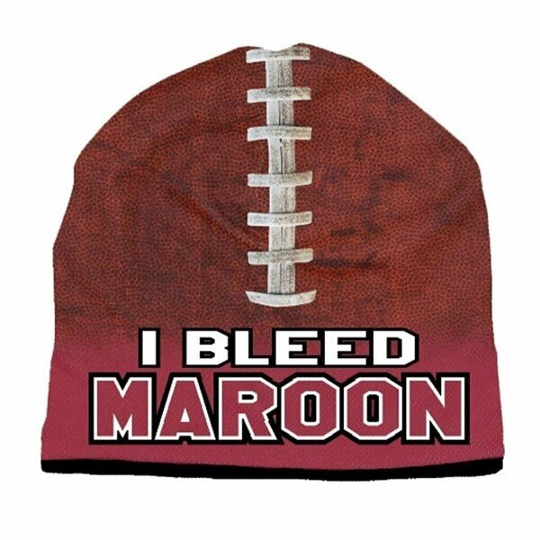 Beanie I Bleed Style Sublimated Football Maroon Design, American Mills, Mfr#: 1122702527